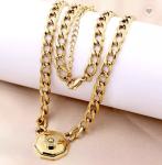 3 Piece Stainless Steel Jewelry Set Hexagon Cornucopia Gold Plated Bracelets