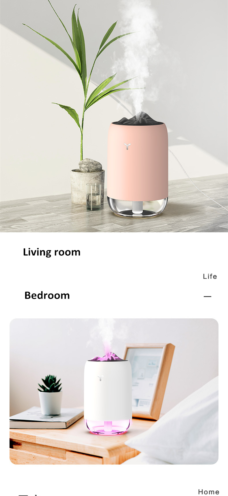 HOMEFISH 260ML Room Humidifier ABS PP Silicone Car Air Humidifier