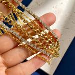 Stainless Steel Gold Layer Diamond Shape Necklace Jewelry Chokers For Women