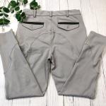 Gray XL Men Equestrian Leggings Polyester Knee Silicone Horse Riding Breeches