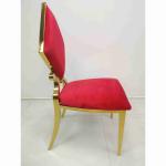 Prismatic Poker Wedding Banquet Chair Red Color Stainless Steel Frame