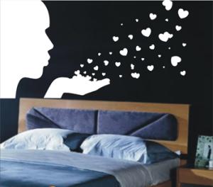 Quality Heart PVC Self-adhesive Decoration Wall Sticker F260 wholesale