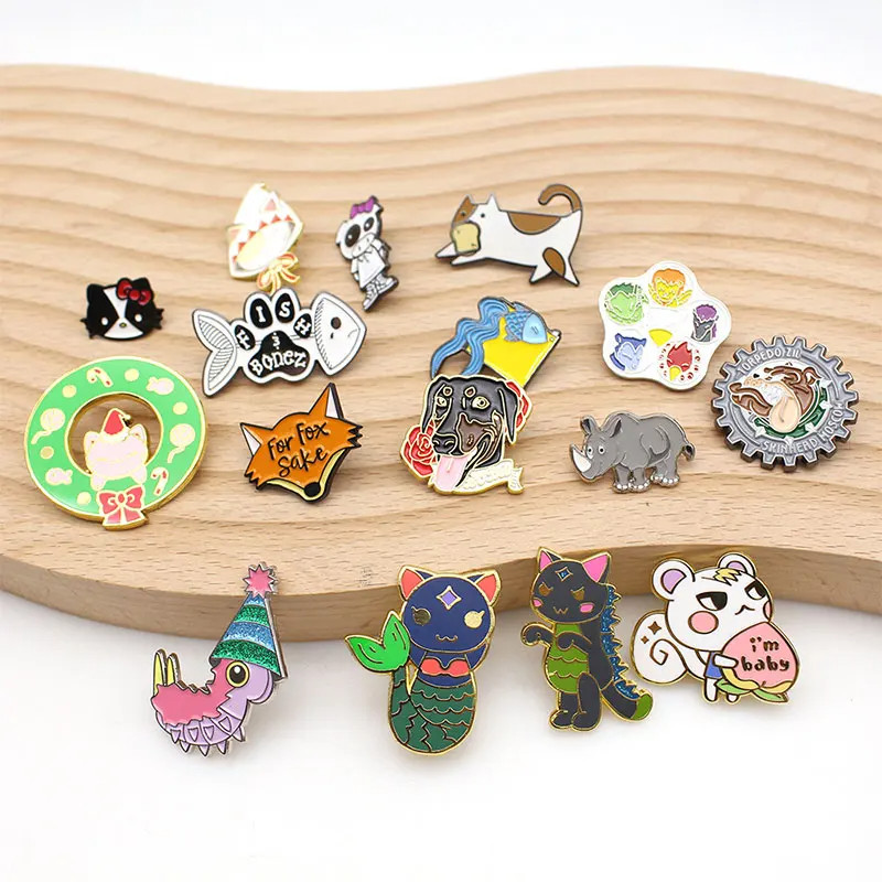 Metal Cute Cartoon Lapel Pin Badge Logo Custom Anime Soft Hard Enamel Pin