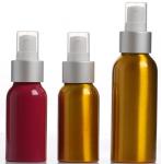 Essential Oil / Lotion Cosmetic Aluminum Bottles , Reusable Cosmetic Pump