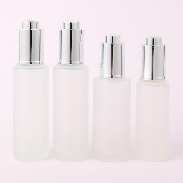 30ml Custom Clear Glass Bottle With Pressure Dropper for Cosmetic Skincare