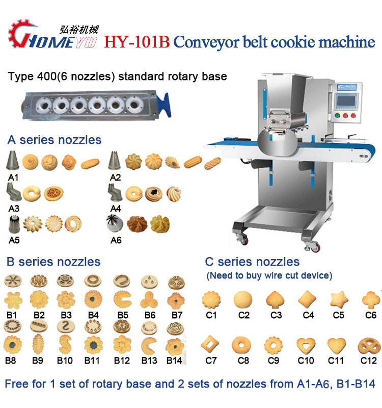 304 Stainless Steel CE Certified Automatic Cookie Making System for 350 KG Production