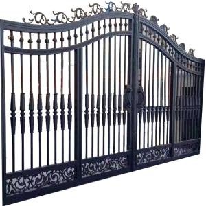 Quality Polished Exterior Wrought Iron Garden Gates Swing Driveway Gates Doors wholesale