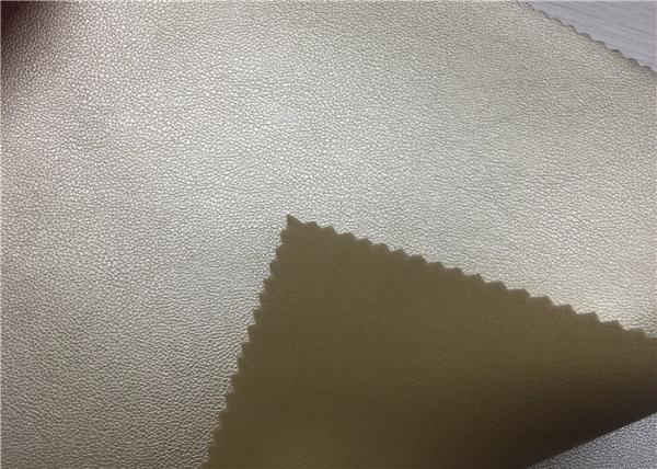0.9 Mm Artificial Leather Fabric Pearlied Gold , Fake Leather Material For