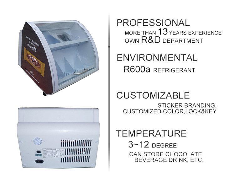 15 liter OEM chocolate display cooler with inner led light SC15