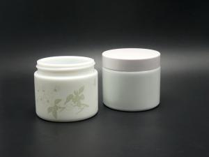 Quality JG-AQ100,100ml cylinderic milk white glass cosmetic jars, opal (opaque) white glass jars for facial mask, face cream wholesale