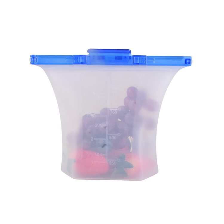 500ml 1000ml Collapsible Silicone Food Storage Bag Silicone Freezer Bags