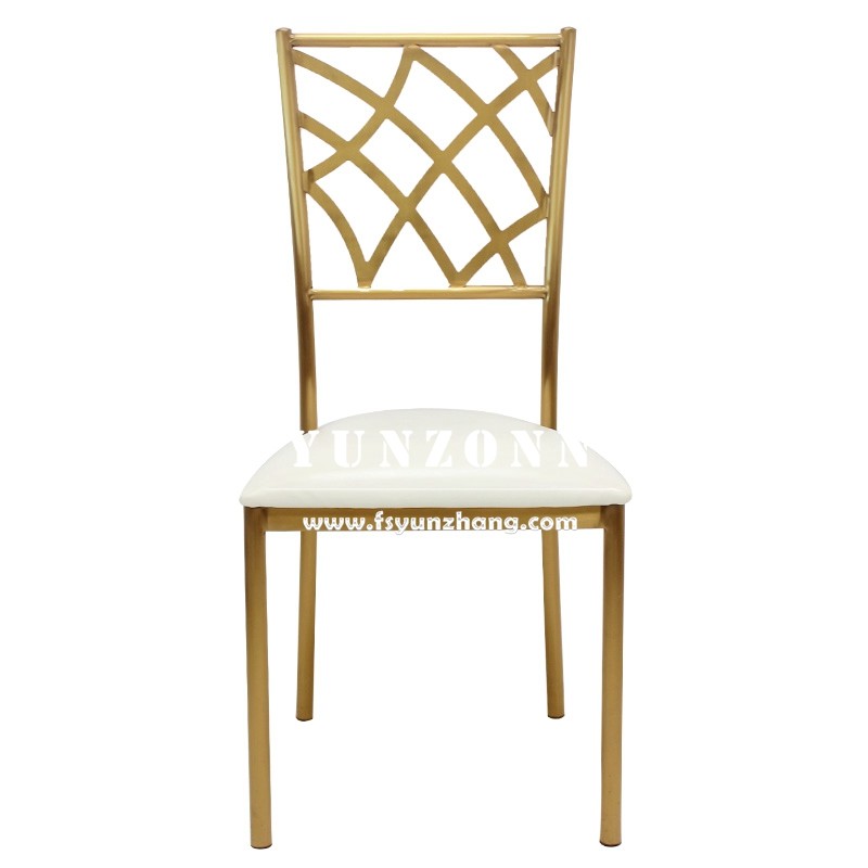 Modern Dining Furniture Stackable Wedding Chiavari Chair Gold Stainless Steel Banquet Chair