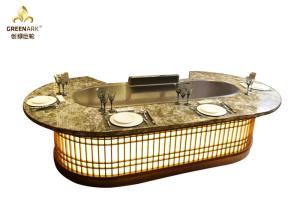 Quality Indoor Commercial Griddle Plate Built In Hibachi Grill Oval Shape For Beef Mutton Chicken wholesale