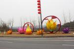 Traditional Festival Red Fabric Chinese Lanterns Outdoor Waterproof / Sunproof
