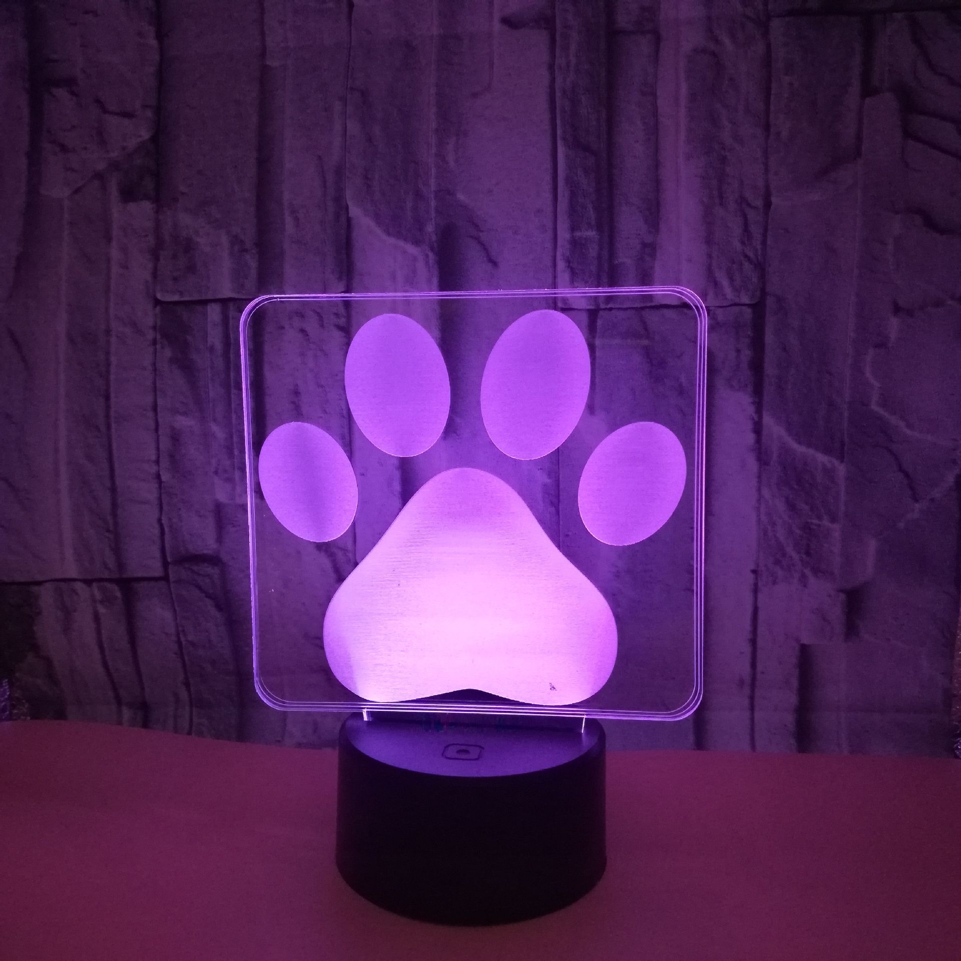 Hot new custom logo sign footprints 3D illusion night lights acrylic visual gradient colorful 3D lights