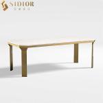 Hotel Restaurant Luxury Marble Dining Table Rectangular 2.1m Length