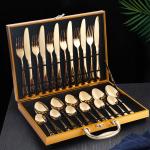 Sustainable 24pcs Silverware Set Stainless Steel Hotel Wedding Flatware Spoon