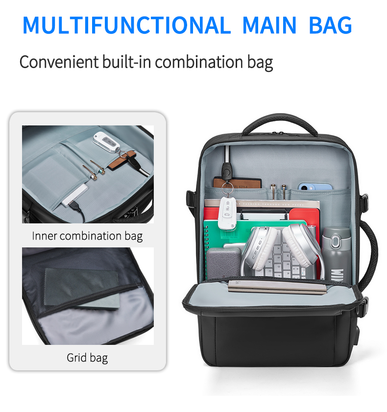 Multifunction Backpack For custom logo Travelling Bagpack USB Charging Mens Business Back Packs Laptop Travel Backpack Bag