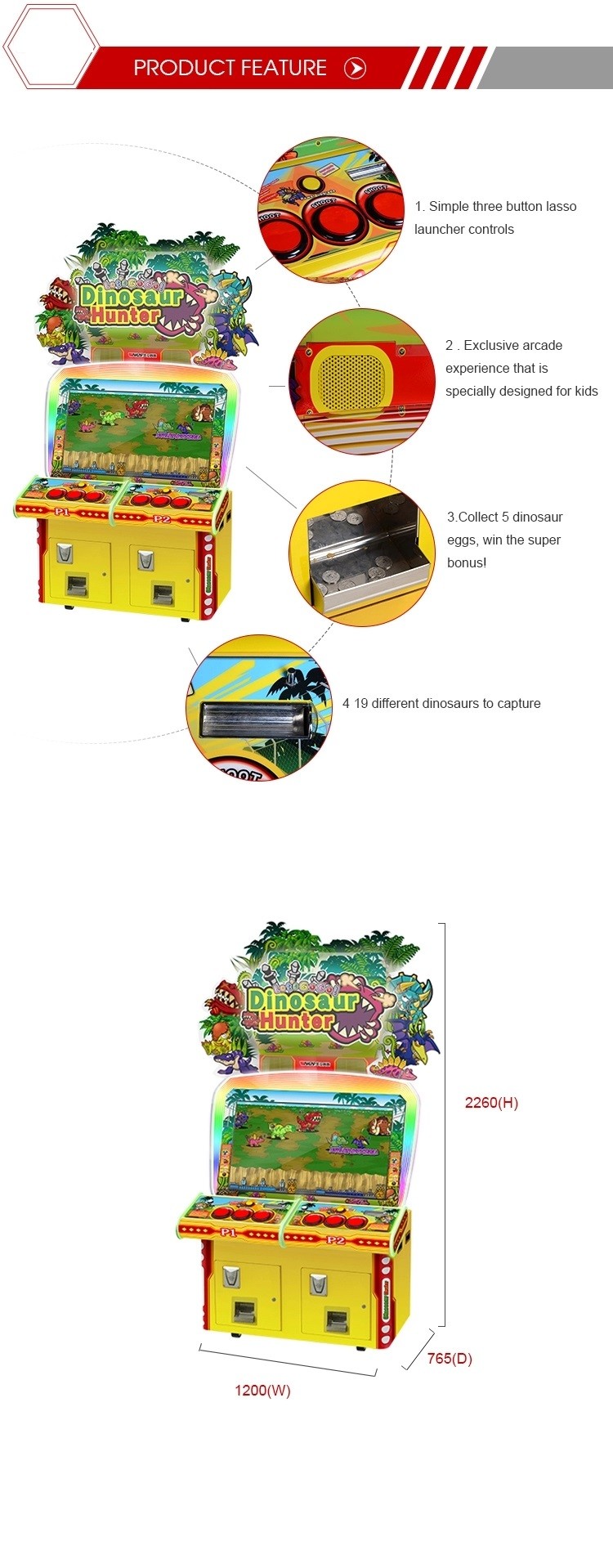 Amusement Park Lottery Ticket Game Machine With 42” LCD Monitor