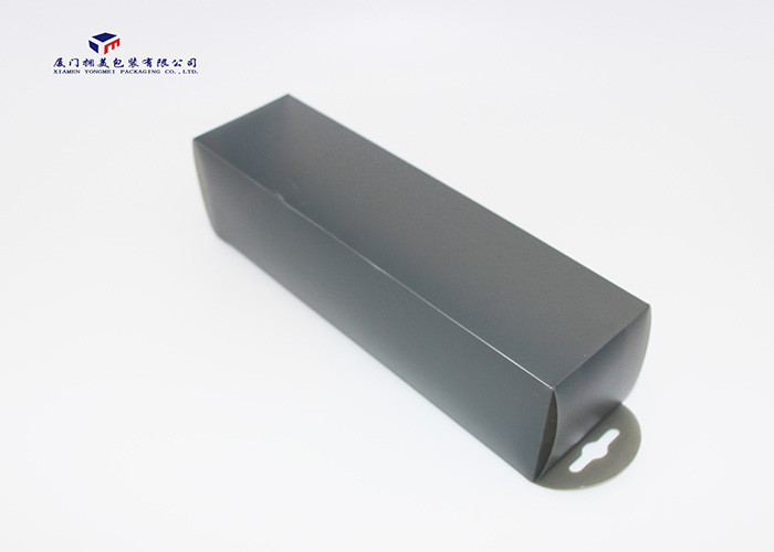 Opaque Grey Color PP Packaging Box Plastic Boxes Hang Hole On Top Of Box 26cm H