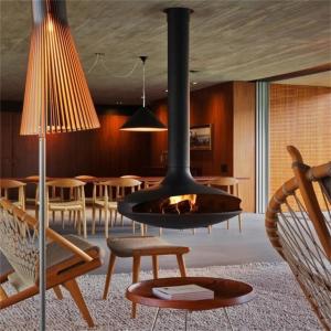 Quality 100cm Modern Roof Mounted Suspended Hanging Fireplace For Indoor Decorative wholesale