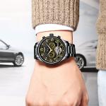 Black dial fashion brand KINYUED watch tourbillon automatic mens watch