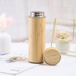 Insulated Bamboo Tea Travel Tumbler With Infuser Strainer Sleeve For Hot Coffee