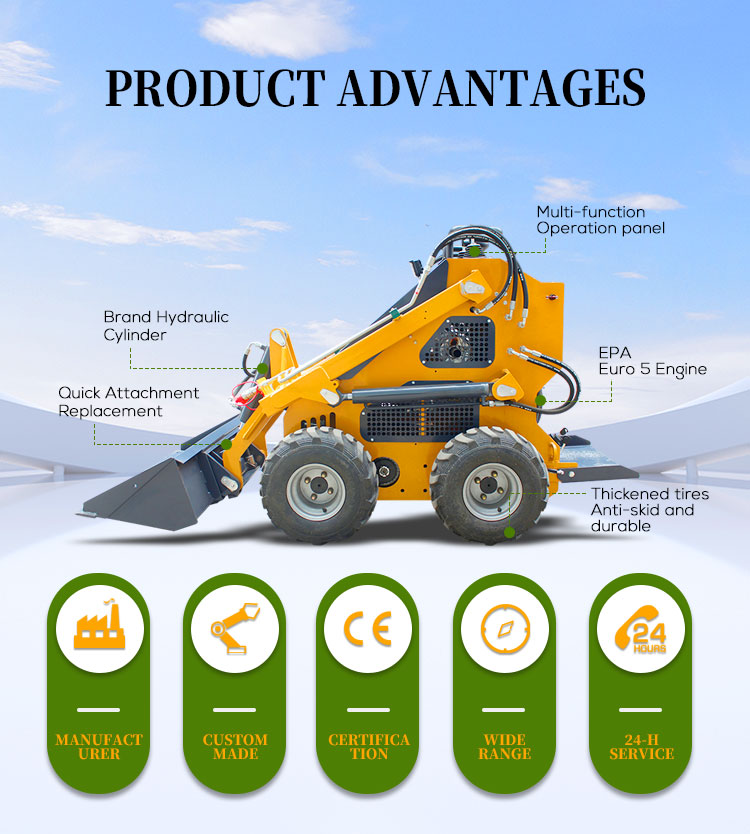 420 Wheel Skid Steer Loader with 4 in 1 Bucket Customer's Requirement and Affordable
