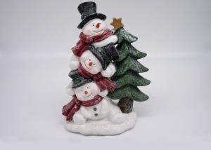 Quality Logo Customized Polyresin Crafts Snowman Christmas Tree Decorations Figurines Gifts wholesale