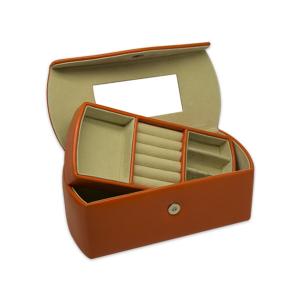Quality 2 layers Portable MDF Divider Leather Jewelry Box wholesale