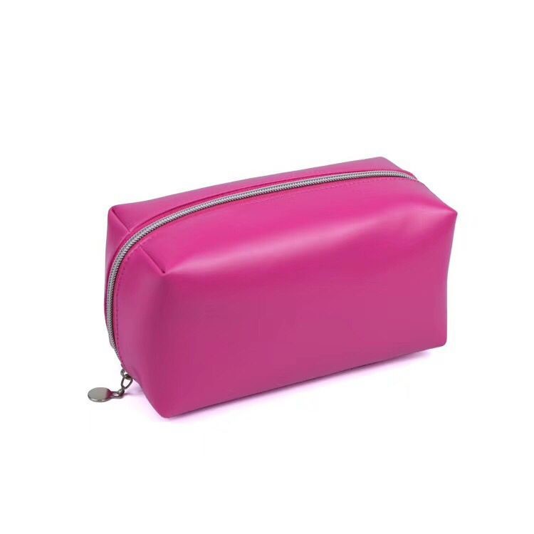 Oblong Shape Leather Oem Makeup Cosmetic Bag