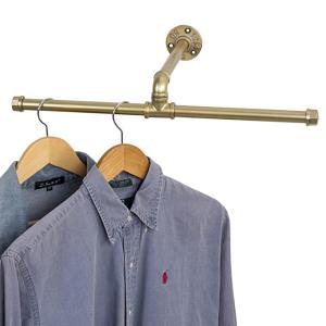 Quality Wall Mounted Pipe Clothing Rack 20-Inch Industrial T-Bar Metal Hanging Clothes Holder wholesale