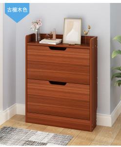 Quality Brown 2 Tier Shoe Storage Cabinet , Dustproof Front Door Shoe Organizer wholesale