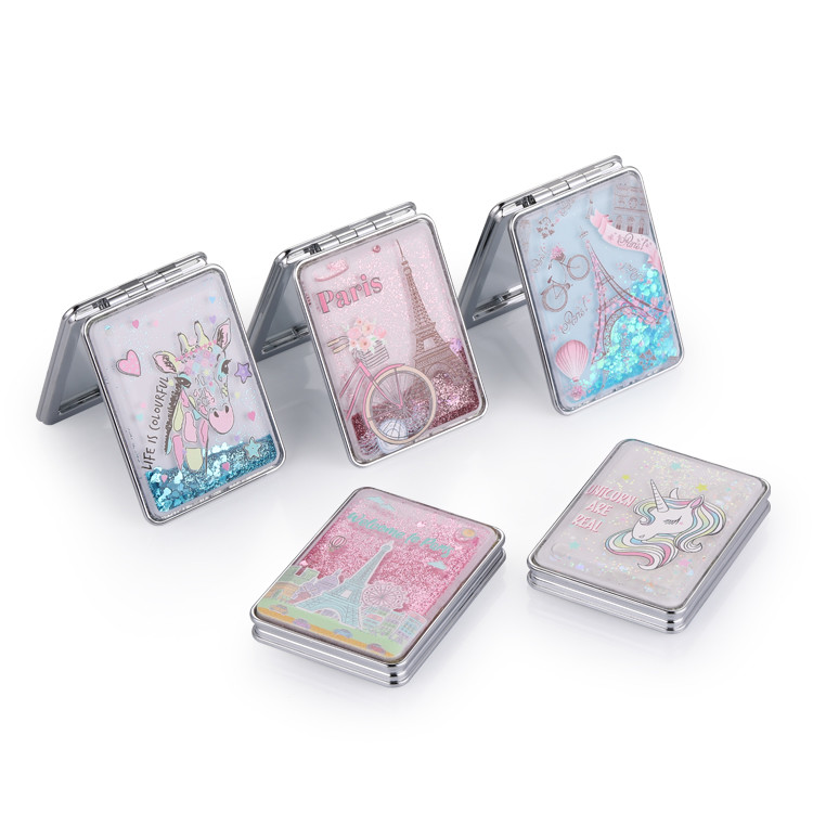 Portable Foldable Round Portable Makeup Pocket Mirror Compact Cosmetic Mirrors With NO Lighting