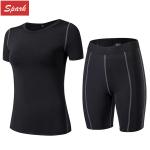 2 pieces short sleeved blouse T-shirt + shorts girl suit