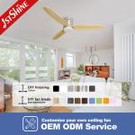 1stshine Ceiling Fan with LED and Three Wooden Blades Lamp Body Material Meatl