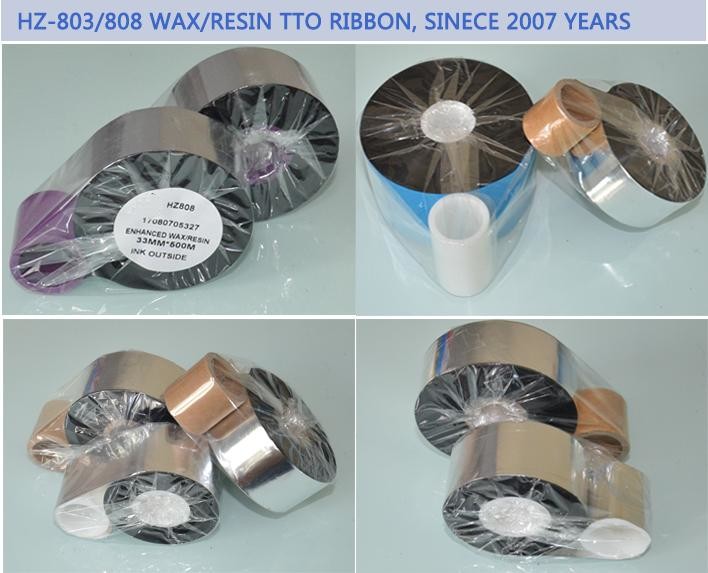 2022 Customized Thermal transfer Wax resin ink ribbon TTO black ribbon