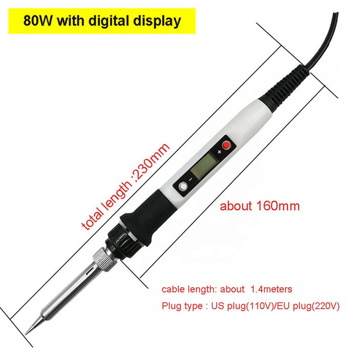 125cm Wire 80W D02S Digital Display Soldering Iron