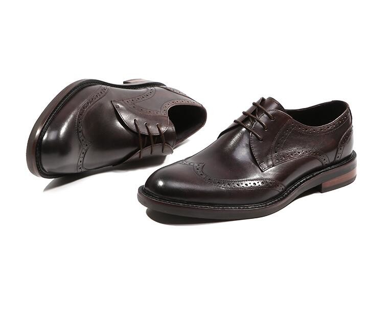 Black Crocodile Pattern Mens Leather Dress Shoes Brown / Black Men Oxford Shoes