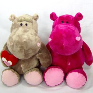 Quality Sitting Pose Grey and Pink Hippo Plush Toys wholesale