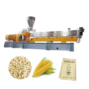 Quality Biodegradable Material PLA Bamboo Powder Starch Granulator Line 300~500kg/H wholesale