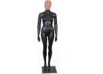 Black Female Fiberglass Clothing Dummy Mannequin Full Body With Rose Iron Wire