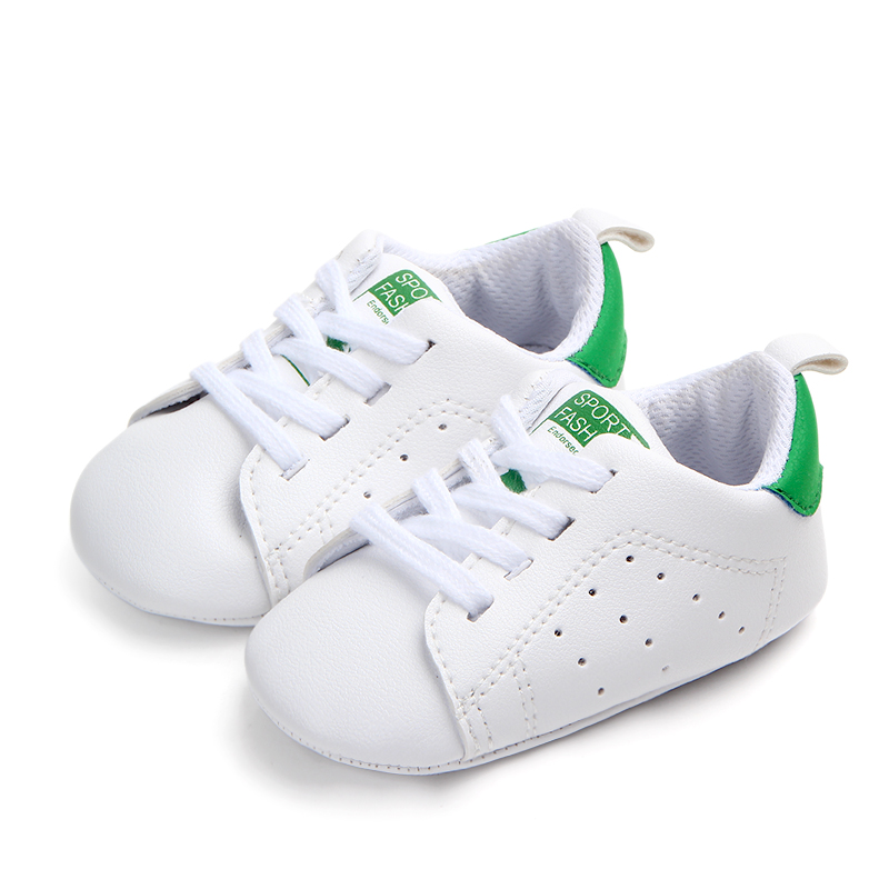 Hot sale 2019 PU Leather white shoes Lace-up Casual sport baby shoes
