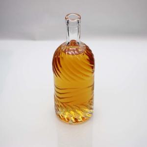 Quality Embossed Logo Sculpture Luxury Spirits Bottle 850g 750ml Wine Glass Bottle wholesale