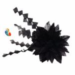 Party Decoration Stripped Ostrich Feather Flower Mount With Wire Accessory