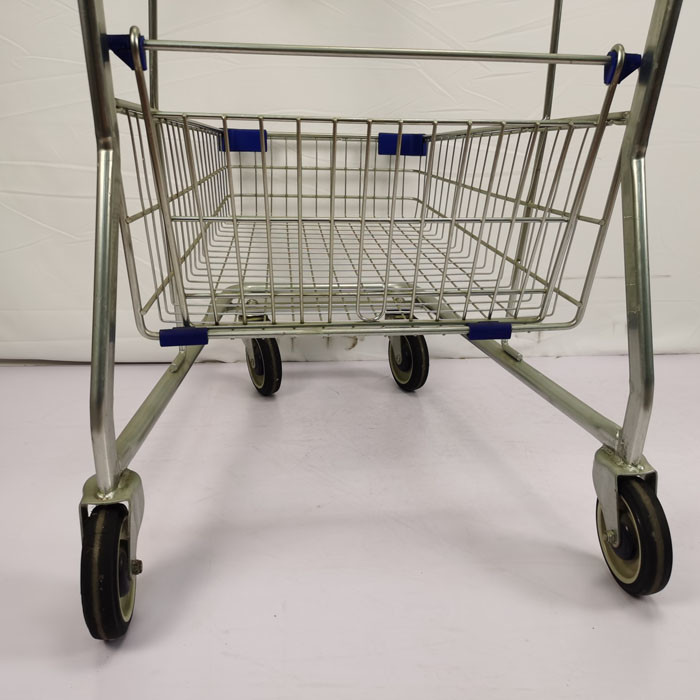 Public Service Shopping Basket Trolley Q195 Steel Double Basket Cart