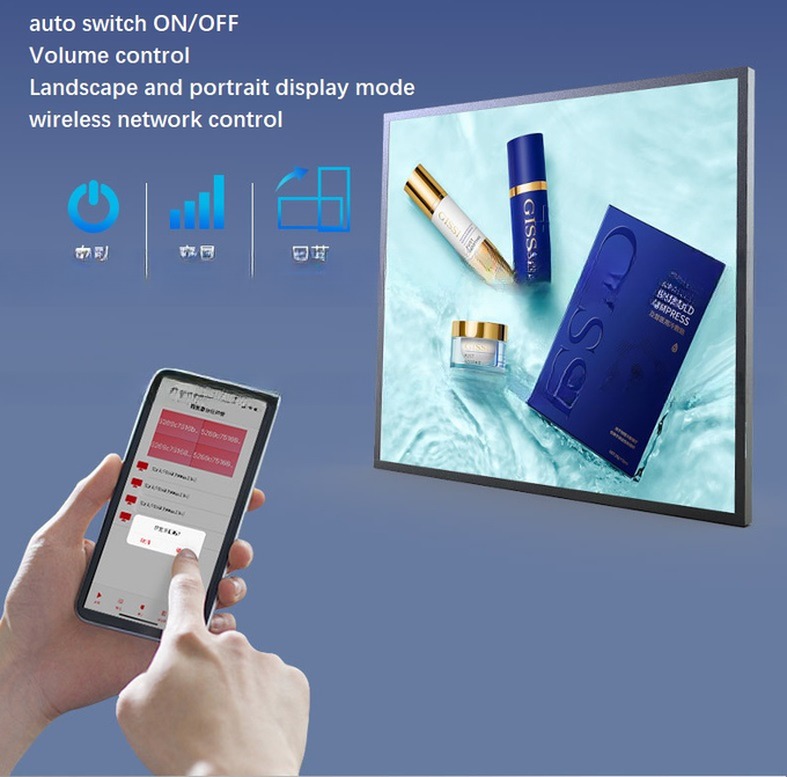 22" 33.2" inch 1:1 square display screen LED with WIFI network Android OS HDM1 input for advertising art gallery and NFT frame
