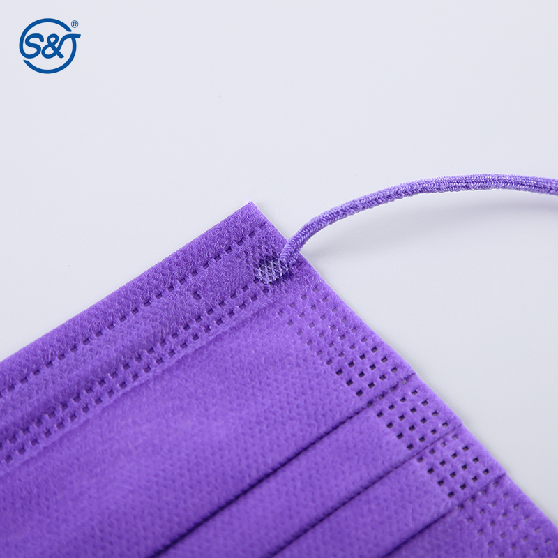 4 Ply Medical Respirator Mask Disposable Sheet Mask Lavender Color Hospital Dental Clinic