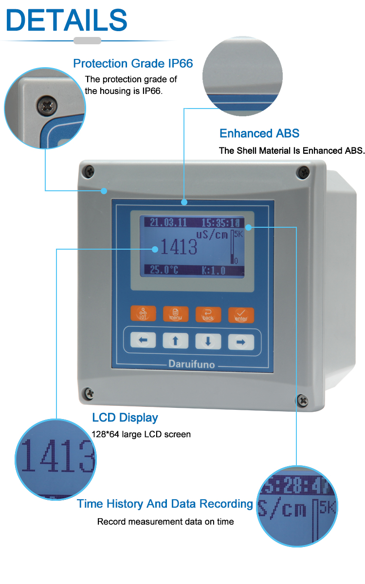 Analog OTA 0.00~200.00 MS/Cm Conductivity Transmitter For Waste Water