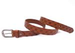 Embossed One Piece Full Grain Leather Belt With Alloy Buckle